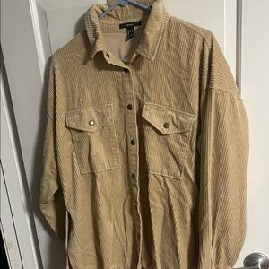 Forever 21 Beige Corduroy Shirt Jacket